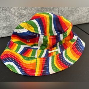 Michael Kors Pride Bucket Hat Wavy Rainbow Gold Logo LGBTQ Mens Womens Casual